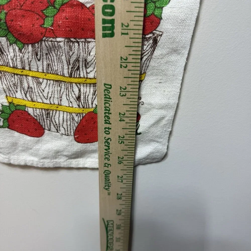 Vintage 1980 Cloth Wall Calendar Strawberry Mushroom Kitchen Cottagecore Granny